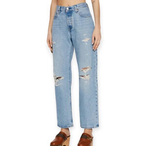 Levi's Premium 501 90s Loose Straight Jeans Sketch Artist Light Distress 27 (4)